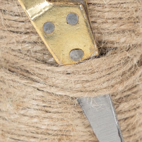 Artículo Carrete de cinta de yute con tijeras Ø5cm H8cm 2 unidades