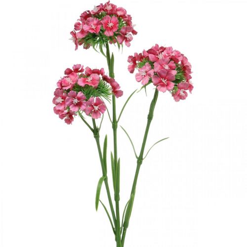 Artículo Artificial Sweet William Pink flores artificiales claveles 55 cm paquete de 3 piezas