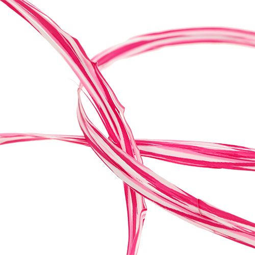Floristik24 Bast como cinta de regalo rosa-blanco 200m