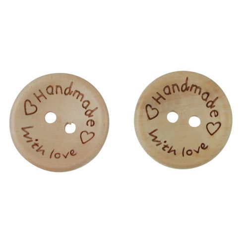 Artículo Materiales para manualidades botón botón de madera que dice Ø2cm natural 220 piezas