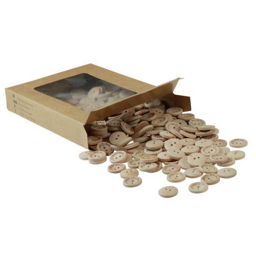 Artículo Materiales para manualidades botón botón de madera que dice Ø2cm natural 220 piezas