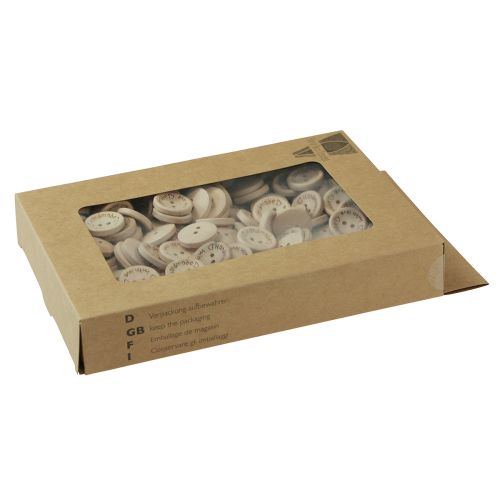 Artículo Materiales para manualidades botón botón de madera que dice Ø2cm natural 220 piezas