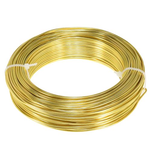 Floristik24 Alambre artesanal alambre de aluminio dorado para manualidades Ø2mm L60m
