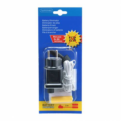 Floristik24 Adaptador de batería 3V 2 x AA 3m blanco