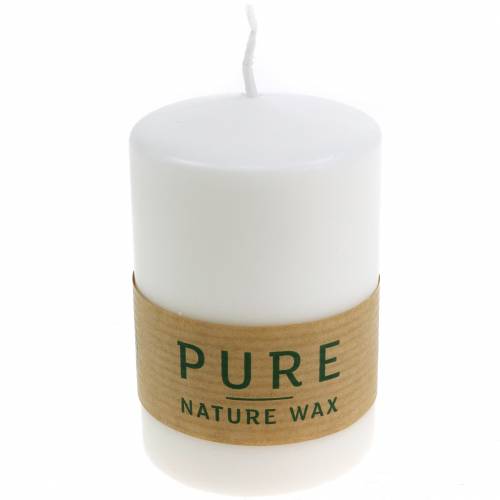 Artículo PURE Nature Safe Candle vela de pilar estearina, cera de colza 90/60mm 1 pieza blanco