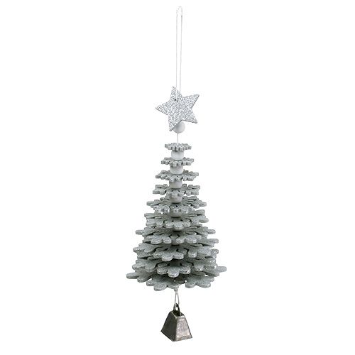 Decoración navideña Árbol para colgar con campana Color plata 29cm