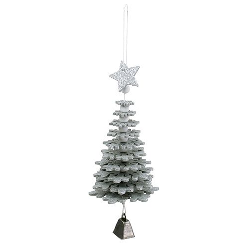 Floristik24 Decoración navideña Árbol para colgar con campana Color plata 29cm