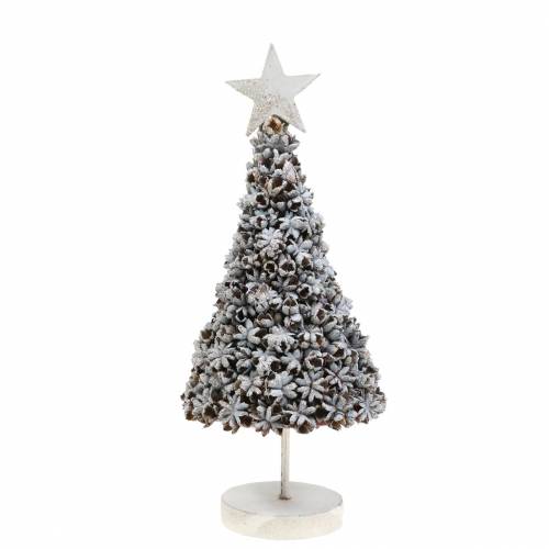 Floristik24 Árbol de navidad decorativo anís estrellado brillo blanco lavado 30cm