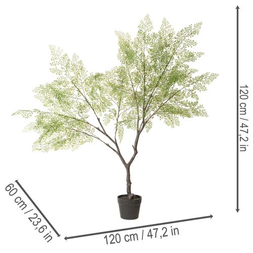 Árbol artificial con hojas delicadas, 120 cm | Floristik24.es