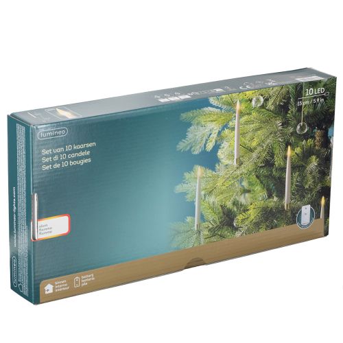 Artículo Velas de árbol LED con luz amarilla de cristal de 31 cm, 10 unidades