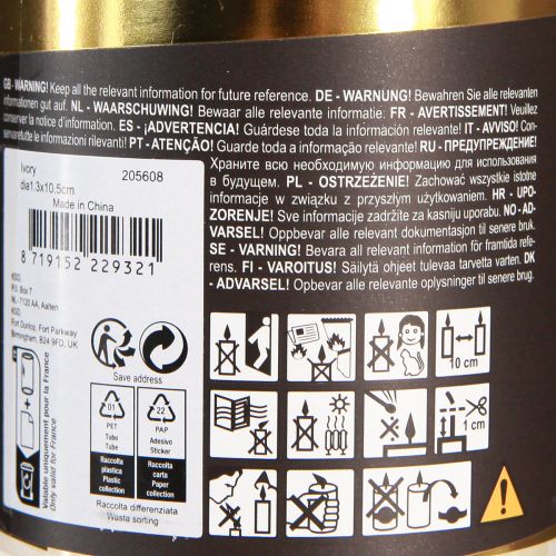 Artículo Velas de árbol velas de palo Ø13mm velas amarillas H10cm 22 piezas