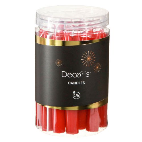 Artículo Velas de árbol velas de palo Ø13mm velas rojas 10,5cm 44ud