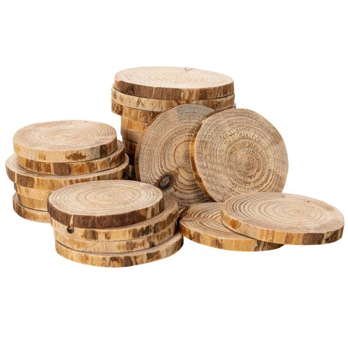 Rodajas redondas de madera natural para decoración y manualidades, 6 cm, 300 g | Floristik24.es