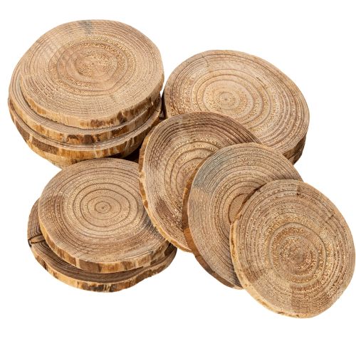 Rodajas redondas de madera natural para decoración y manualidades, 6 cm, 300 g | Floristik24.es