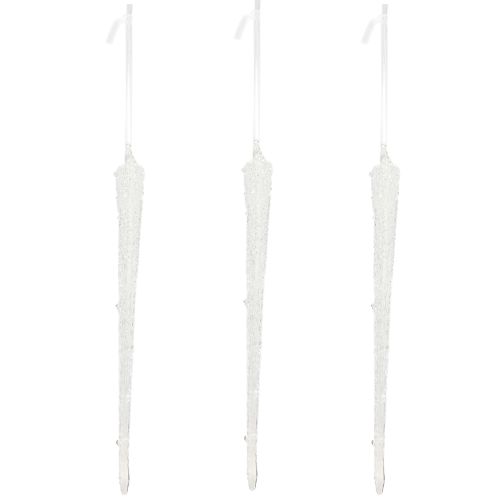 Artículo Decoración de árbol de cristal con forma de carámbano para colgar, 19 cm, 3 piezas