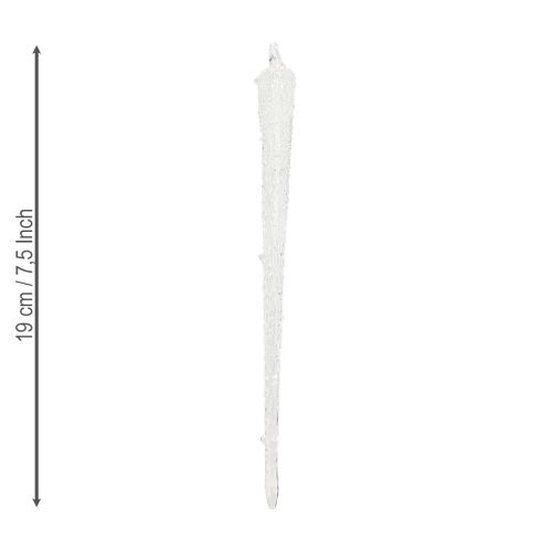 Artículo Decoración de árbol de cristal con forma de carámbano para colgar, 19 cm, 3 piezas