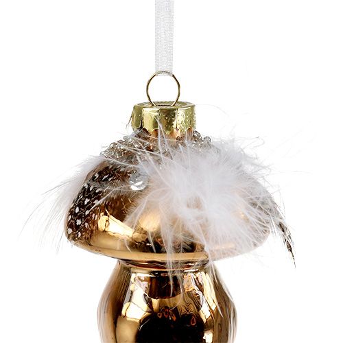 Floristik24 Árbol de decoración de vidrio seta marrón 8cm 3pcs