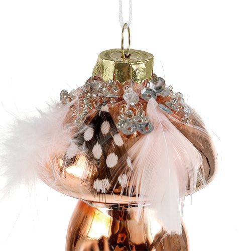 Floristik24 Decoraciones para árboles vidrio hongo cobre 8cm 3pcs