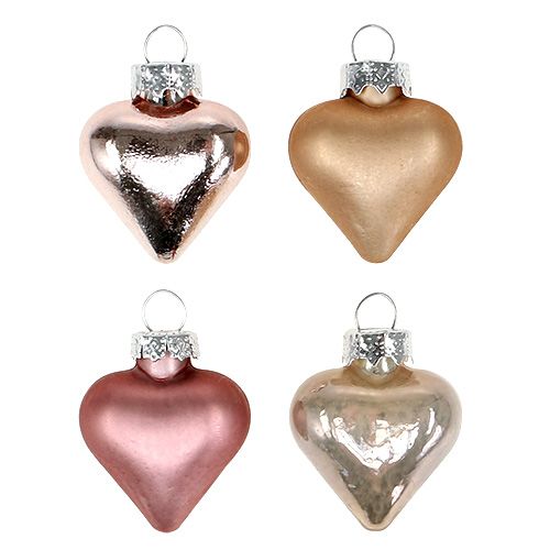 Floristik24 Adornos para árboles corazones mix rosa 3cm 24 piezas