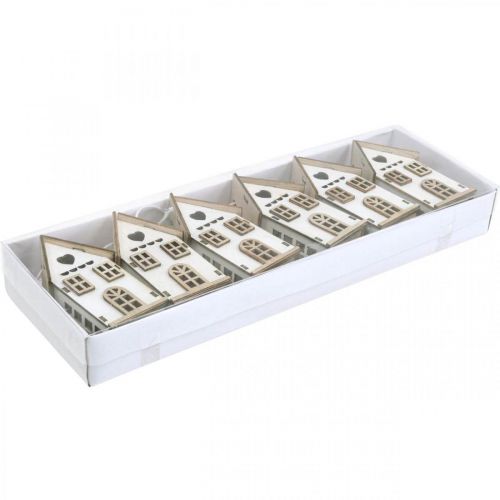 Artículo Adornos para árboles de Navidad, decoración de casas de madera Al 7,5 cm 6 piezas