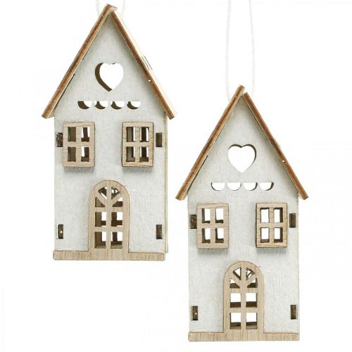 Floristik24 Decoraciones para árboles de Navidad, decoración de casa de madera H7.5cm 6pcs