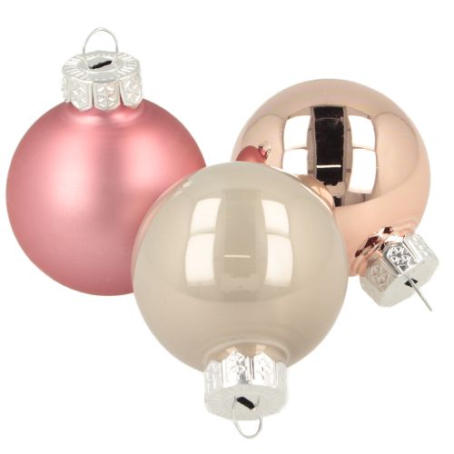 Floristik24 Decoración árbol Navidad bolas cristal rosa gris Ø4cm 24 uds