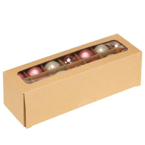 Artículo Decoración árbol Navidad bolas cristal rosa gris Ø4cm 24 uds