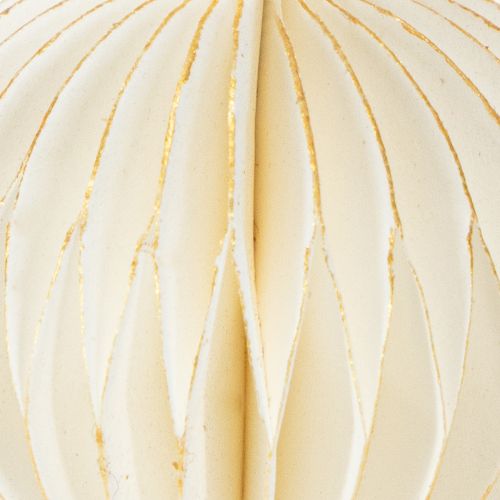 Artículo Adornos navideños de papel, papel nido de abeja, blancos y dorados, 4 cm, 6 unidades