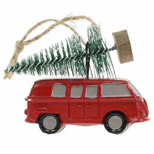 Floristik24 Coche de decoración de árbol con abeto 6,5cm para colgar 4pcs