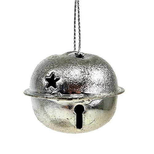 Floristik24 Decoración del árbol de navidad campana de metal 4cm plata 12pcs