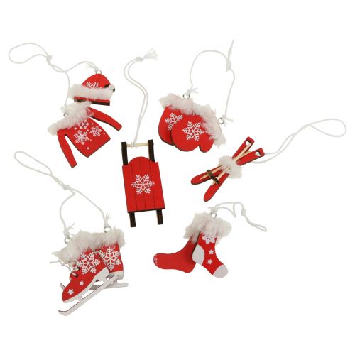 Floristik24 Decoración de árbol mezcla rojo, blanco 6-8cm 12pcs