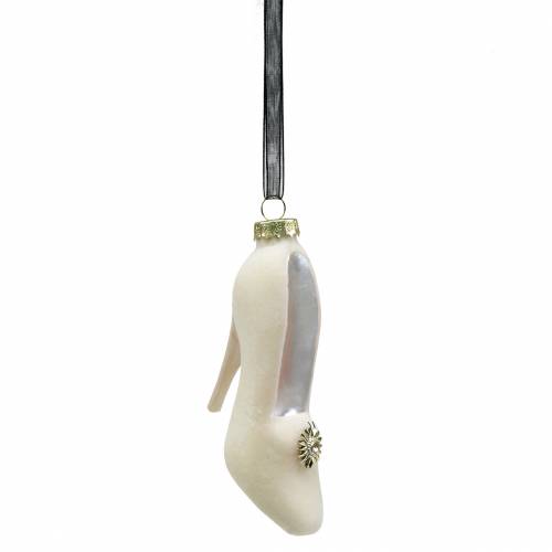 Floristik24 Bombas de suspensión de árbol de Navidad blanco 11cm 2pcs