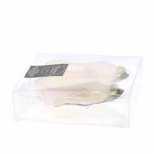 Floristik24 Bombas de suspensión de árbol de Navidad blanco 11cm 2pcs