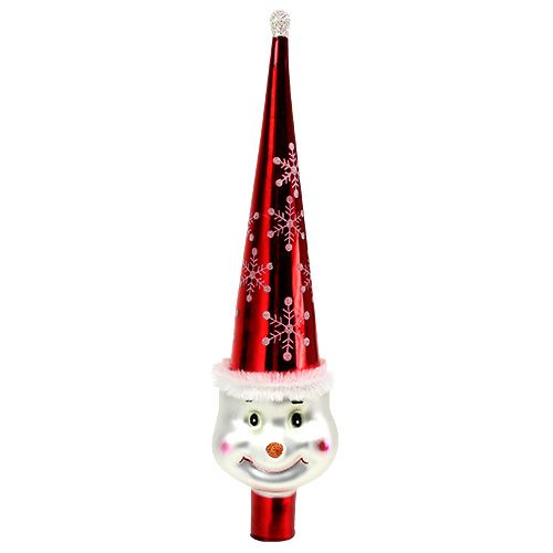 Figura de copa de árbol Muñeco de nieve 30cm Rojo, Blanco