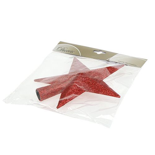 Artículo Copa de árbol roja con mica Ø2,2cm 19,5cm x 20cm