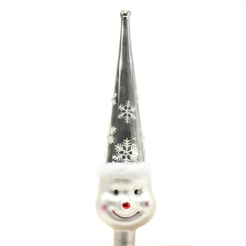 Floristik24 Copa de árbol muñeco de nieve de cristal 30cm