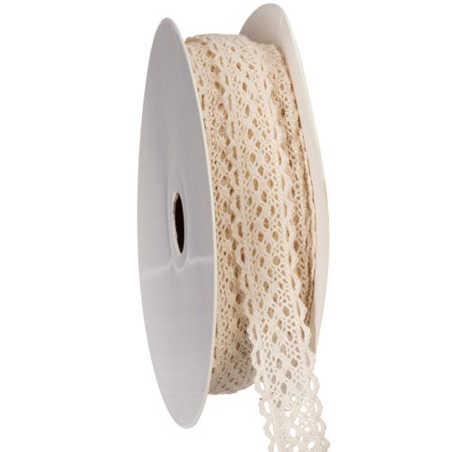 Cinta de encaje de algodón para decoración y manualidades, 15 mm de ancho, 10 m de largo. comprar | Floristik24.es