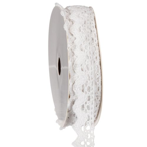 Cinta decorativa de encaje, ribete de algodón fino para manualidades, 15 mm de ancho, 10 m de largo. comprar | Floristik24.es