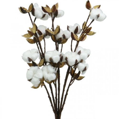 Floristik24 Rama de algodón Rama decorativa artificial algodón 61cm 3pcs