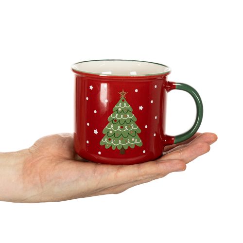 Taza navideña con motivo de árbol de Navidad, 9 cm | Floristik24.es