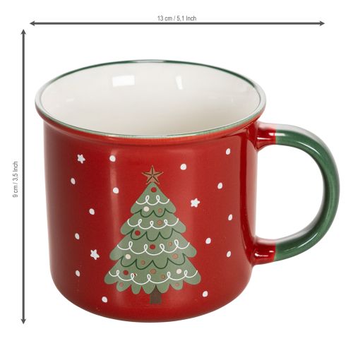 Taza navideña con motivo de árbol de Navidad, 9 cm | Floristik24.es