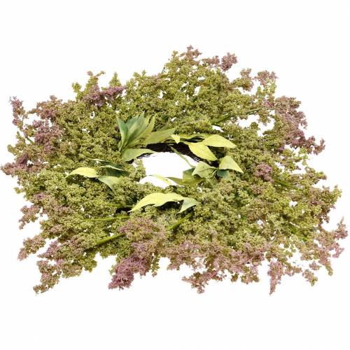 Floristik24 Corona de brezo artificial verde, rosa Ø72cm