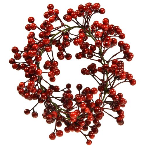Artículo Corona de bayas rojas plantas artificiales rojo Navidad Ø20cm