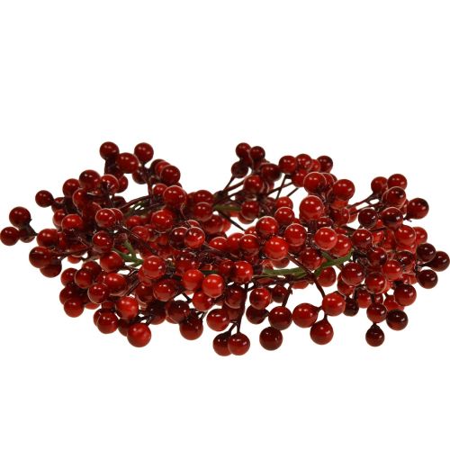 Artículo Corona de bayas rojas plantas artificiales rojo Navidad Ø20cm