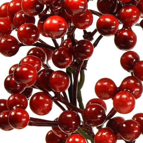 Floristik24 Corona de Bayas Plantas Artificiales Rojas Navidad Roja Ø30cm