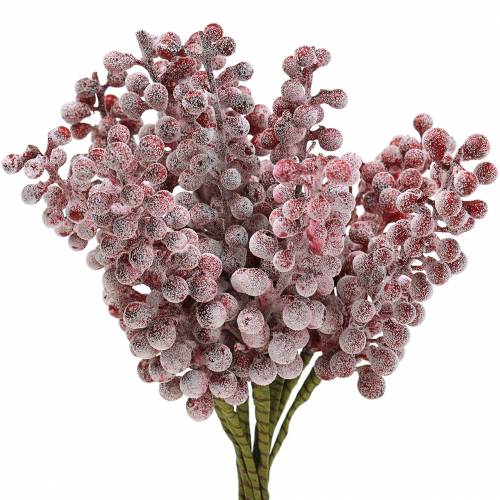 Floristik24 Baya roja, helada 21cm 12 piezas