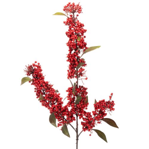 Rama artificial con bayas rojas y hojas, 96 cm. comprar | Floristik24.es
