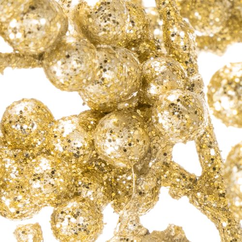 Decoración de ramas de bayas artificiales, color dorado, 70 cm, 3 piezas | Floristik24.es