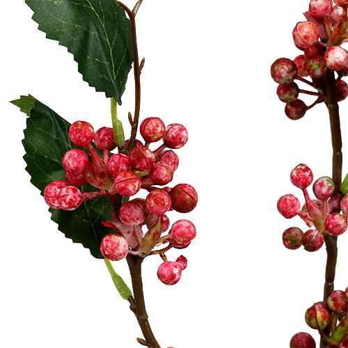 Floristik24 Berry branch artificial rojo-blanco 64cm 6pcs