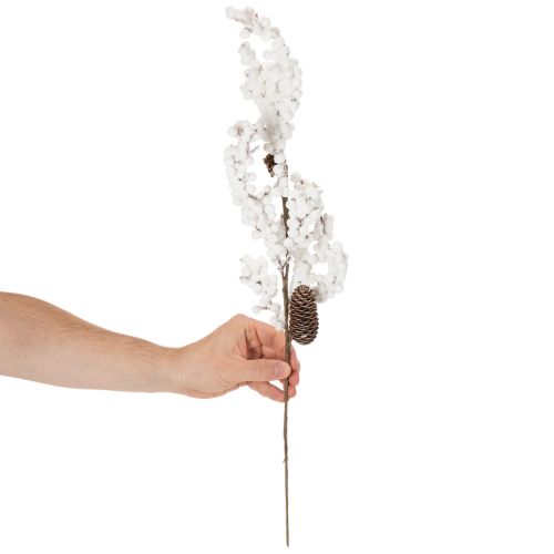 Rama artificial decorativa de invierno con bayas y piñas, 60 cm. | Floristik24.es